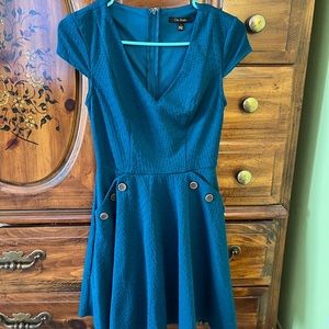 Women’s Size 1 Teal Capped-Sleeve Dress